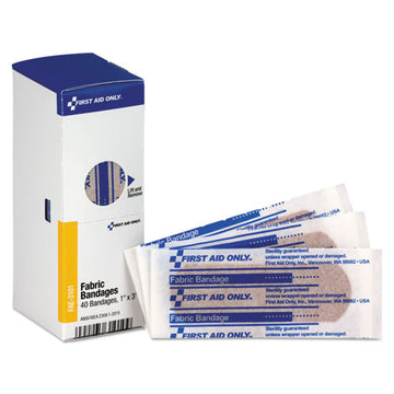 First Aid Only™ Refill For Smartcompliance General Business Cabinet, Fabric Bandages, 1 X 3, 40-box freeshipping - TVN Wholesale